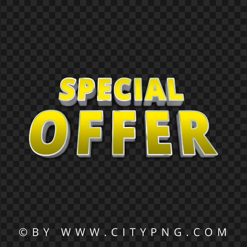 HD Yellow Special Offer Word Label Logo Sign PNG