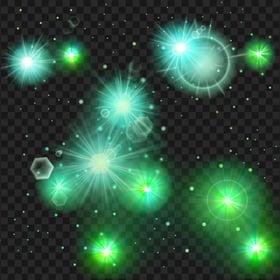 HD Green & Blue Spark Glow Effect PNG