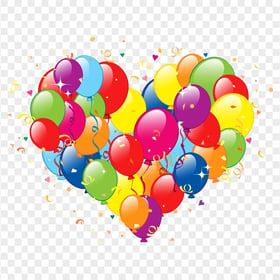 HD Anniversary Colorful Balloons Heart Shape PNG