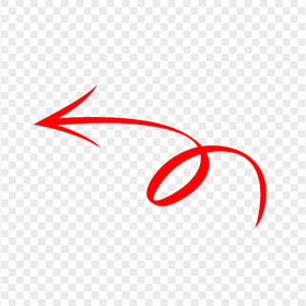 PNG Red Hand Drawn Doodle Arrow To Left