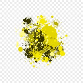 HD Yellow Black Paintbrush Splatter Transparent PNG