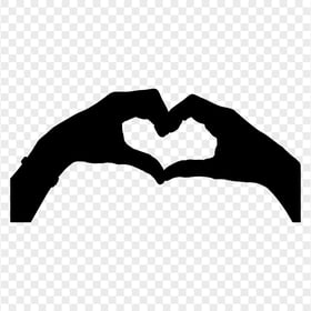 Love Hand Heart Gesture Black Silhouette PNG