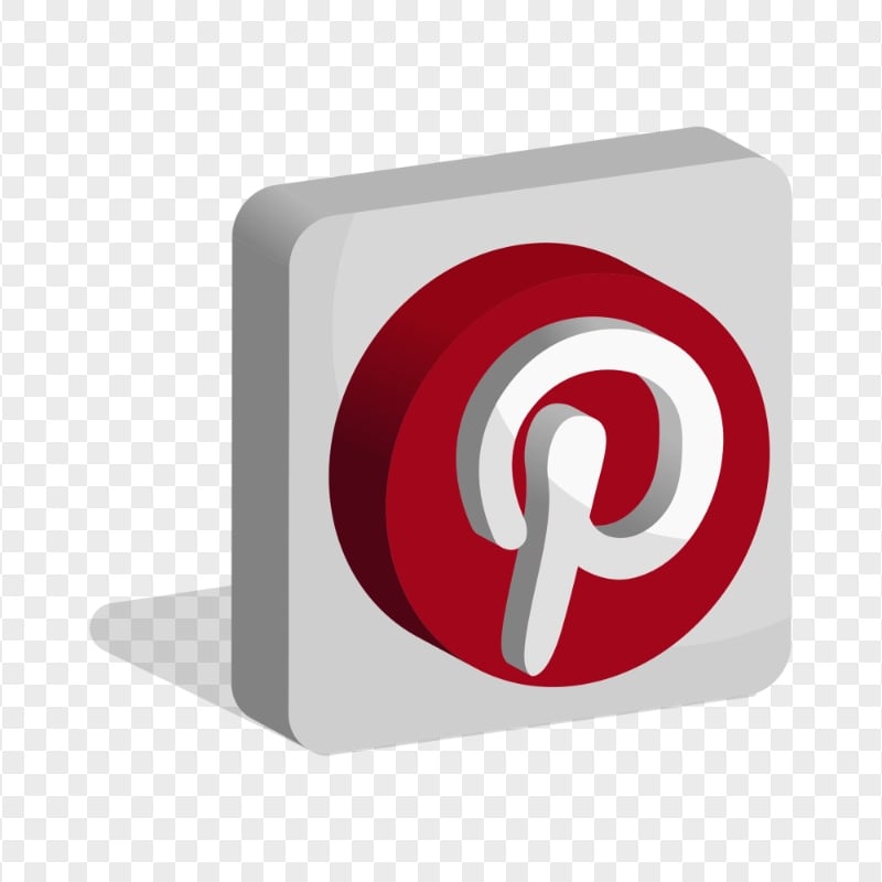 3D Pinterest Social Media Square App Icon