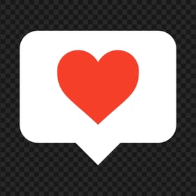 HD Beautiful Red & White Heart Icon Notification Instagram PNG