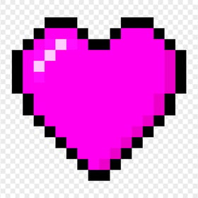 Pixel Art Purple Heart Icon PNG