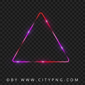 Glowing Pink Purple Triangle Neon Light PNG