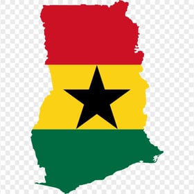 Ghana Flag Map Transparent Background