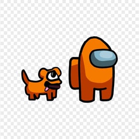 HD Orange Among Us Character Pet Dog PNG