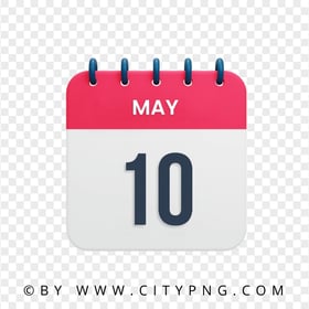 10th May Date Icon Calendar HD Transparent Background