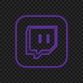 HD Neon App Twitch Purple Square Icon PNG