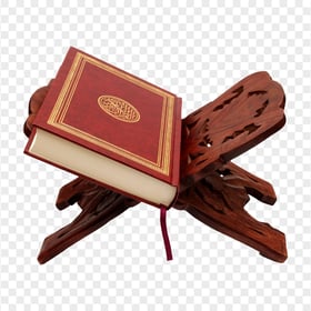 HD Mushaf قرآن Holy Quran Koran On A Wooden Stand Holder PNG