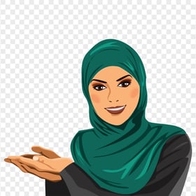 HD Arabian Muslim Woman Wearing Hijab Vector Illustration PNG