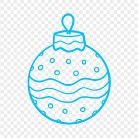 Blue Ornament Ball Line Icon PNG Image