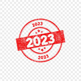 2023 Red Round Year Date Stamp Image PNG