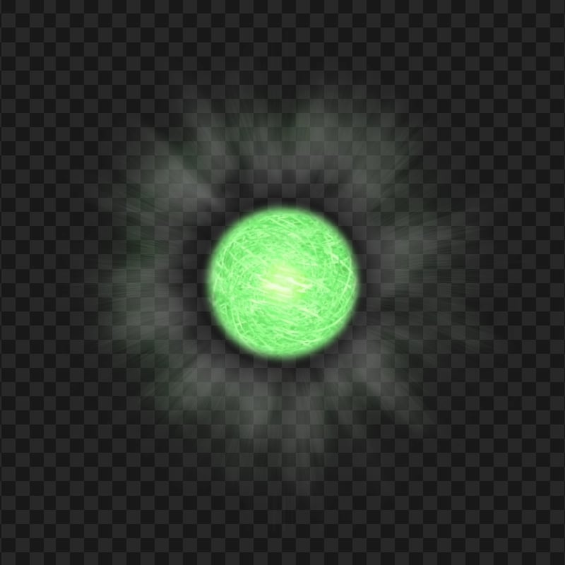 Transparent HD Glowing Green Round Ball Effect