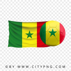 Senegal Flag With Soccer Football Ball FREE PNG