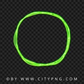 Neon Doodle Sketch Drawing Green Circle PNG IMG