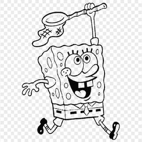 HD Spongebob Outline Running Character Transparent PNG