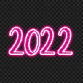HD 2022 Pink Neon Text Logo Transparent Background