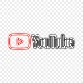 HD Beautiful Official Outline Neon Youtube YT Logo PNG