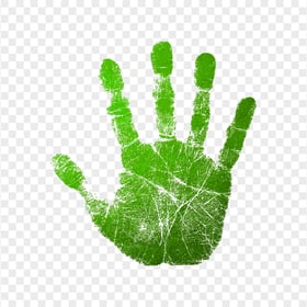 HD Gradient Green Real Right Hand Print PNG