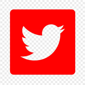 HD Square Twitter Red Outline Icon PNG