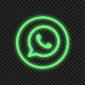 HD Green Neon Outline Whatsapp Wa Round Circle Logo Icon PNG