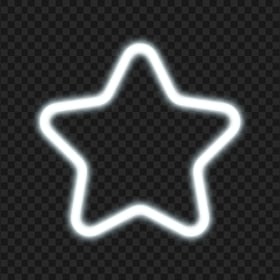 HD White Glowing Neon Star PNG