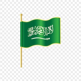 Waving Saudi Arabia Illustration Flag Pole PNG