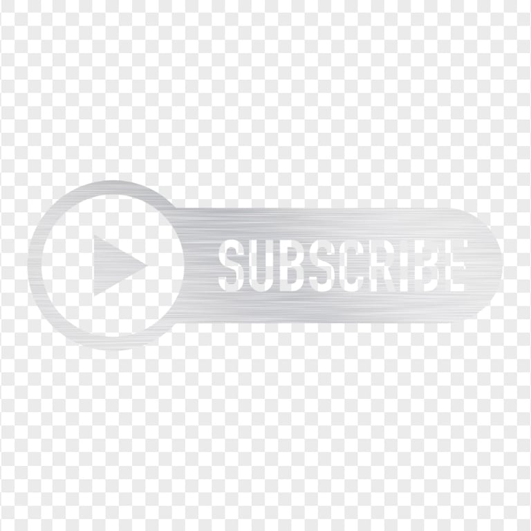 HD Silver Metal Brushed Youtube Subscribe Button Logo PNG