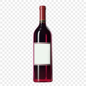 HD Realistic Red Glass Wine Bottle PNG