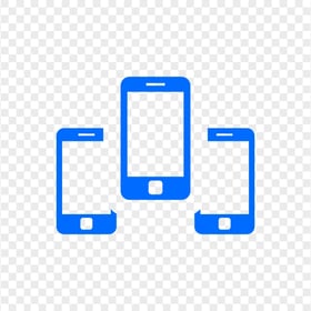 HD Three Blue Smartphone Icon Transparent PNG