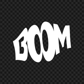 HD White Boom Word Text PNG