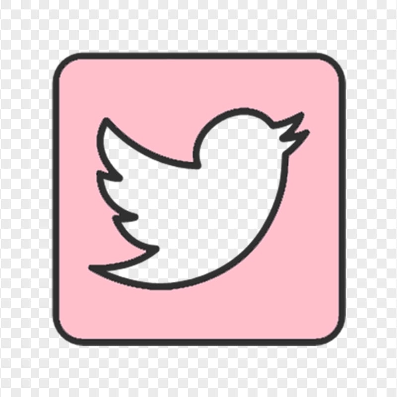 Aesthetic Pink Square Twitter Icon PNG