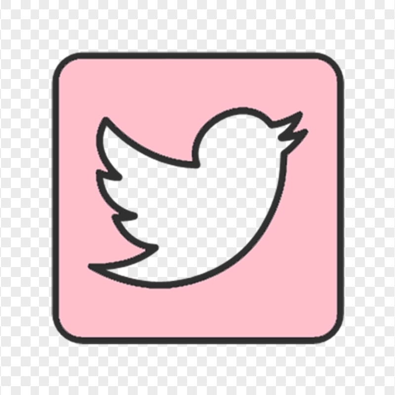 Aesthetic Pink Square Twitter Icon PNG Citypng