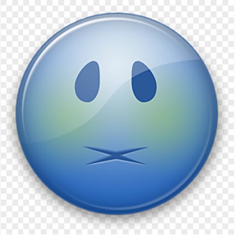 Blue Emoji Emoticon Face Feeling Sick