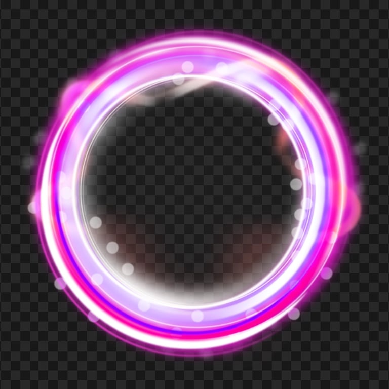Pink Luminous Glowing Light Circle Ring PNG
