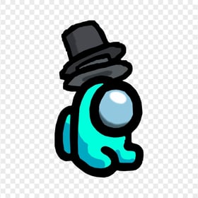 HD Cyan Among Us Mini Crewmate Baby Double Top Hat PNG