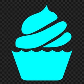 Blue Cyan Cupcake Silhouette Icon PNG