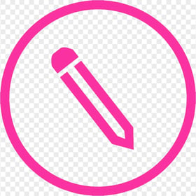HD Pink Round Pencil Icon Outline PNG