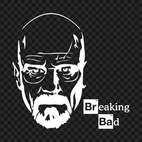 White Walter White Face With Breaking Bad Logo