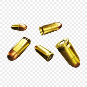 HD Gun Falling Real Bullets Transparent Background