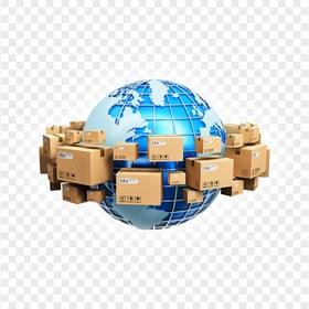 HD Worldwide International Shipping Illustration PNG