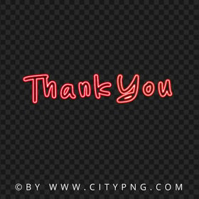 Thank You Red Neon Text Sign Logo PNG Image