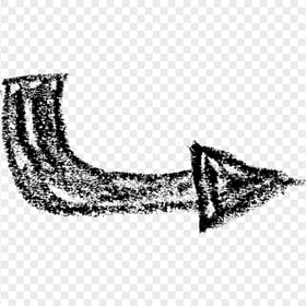 Curved Arrow Pointing Right Black Chalk Sketch