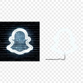 HD Snapchat White Neon Glowing Logo PNG