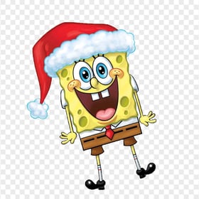 HD Spongebob Christmas Santa Hat Character Transparent PNG