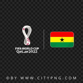 Ghana Flag With Fifa Qatar 2022 World Cup Logo PNG