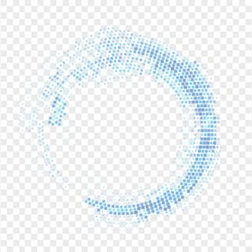 Blue Halftone Circle PNG