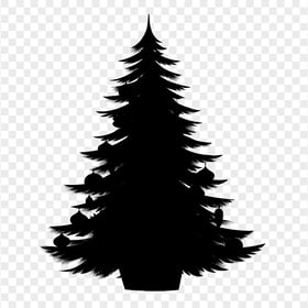 HD Decorated Christmas Tree Black Silhouette PNG